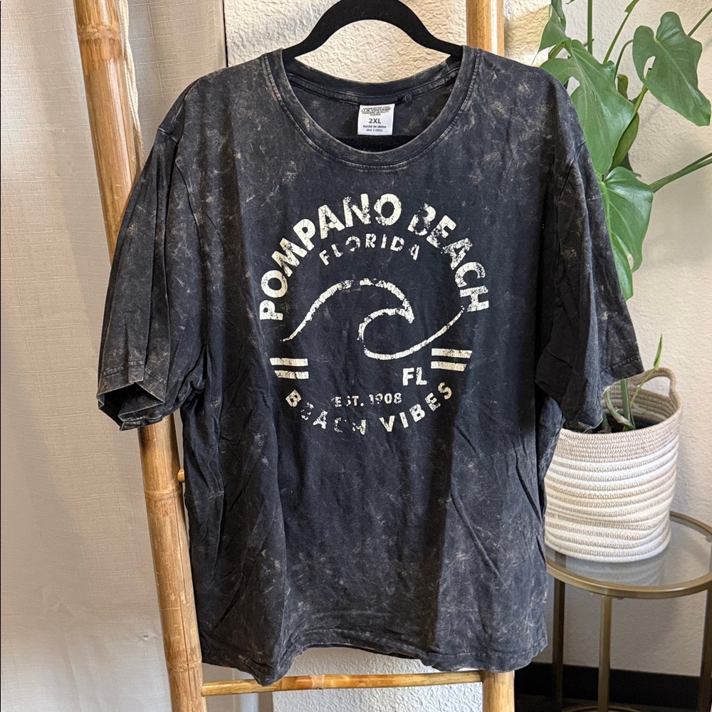 Pompano Beach Black Graphic Tee